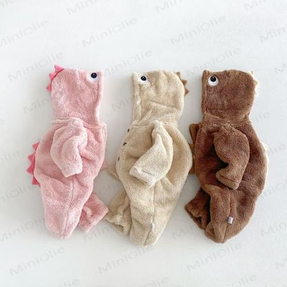 Baby Fleece Hood Snap Front Romper - image 2