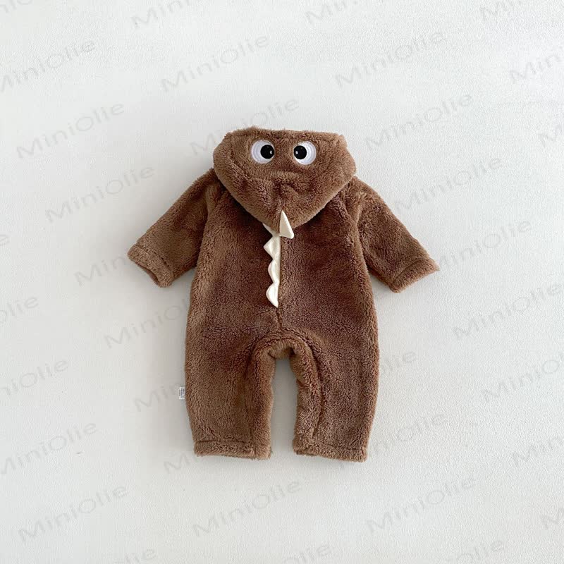 Baby Fleece Hood Snap Front Romper - image 7