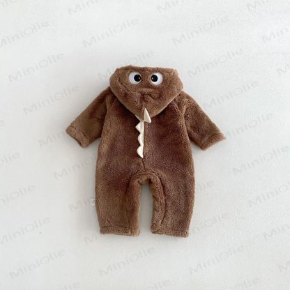 Baby Fleece Hood Snap Front Romper - image 7