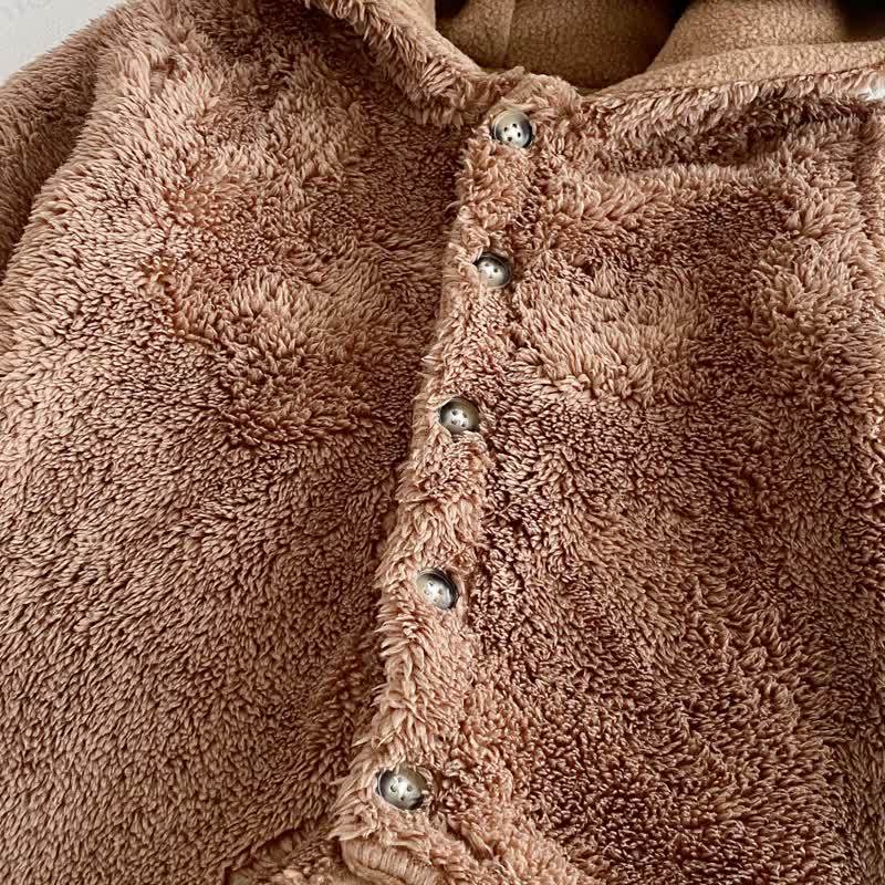 Baby Fleece Hood Snap Front Romper - image 14