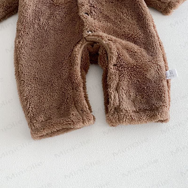 Baby Fleece Hood Snap Front Romper - image 15