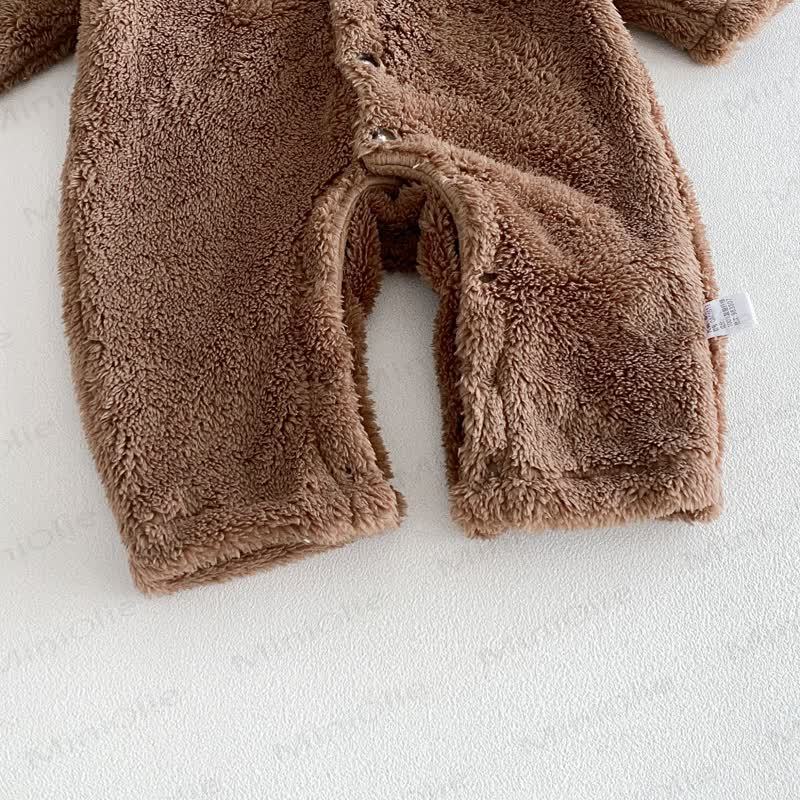 Baby Fleece Hood Snap Front Romper - image 15