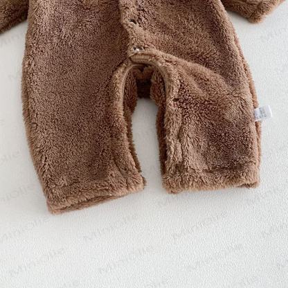 Baby Fleece Hood Snap Front Romper - image 15