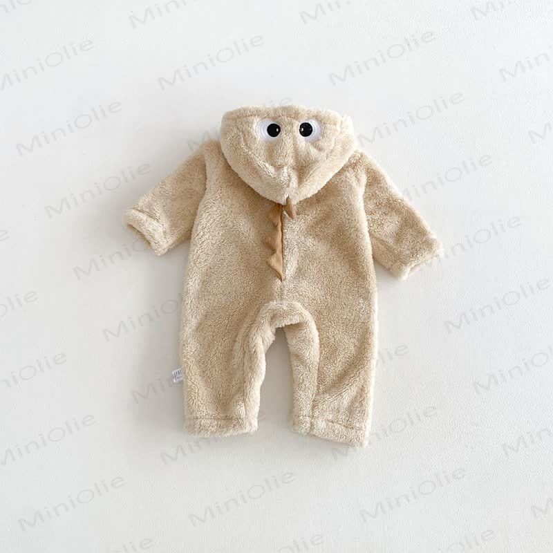 Baby Fleece Hood Snap Front Romper - image 5