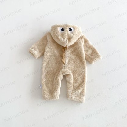Baby Fleece Hood Snap Front Romper - image 5