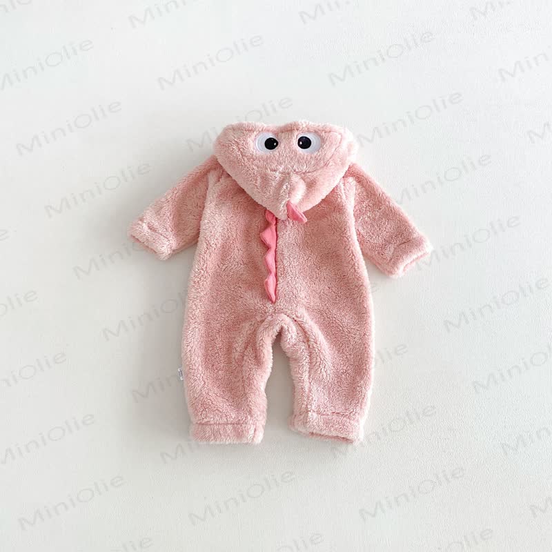 Baby Fleece Hood Snap Front Romper - image 9