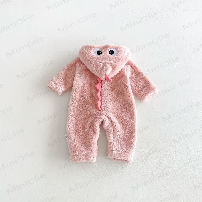 Baby Fleece Hood Snap Front Romper - image 9