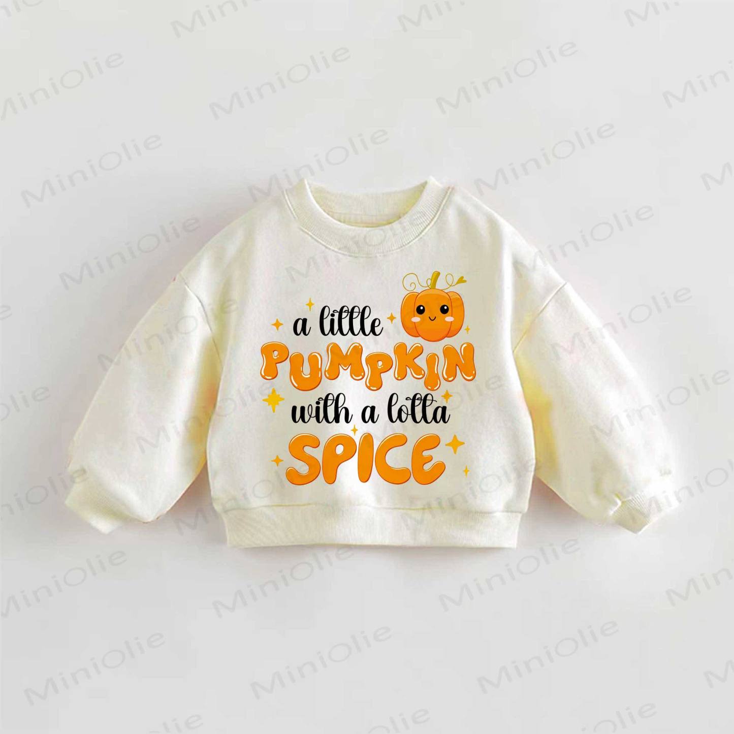 A LITTLE PUMPKIN WITH A LOTTA SPICE Baby Toddler Cream Sweatshirt - Cream - 3-5T - image 1