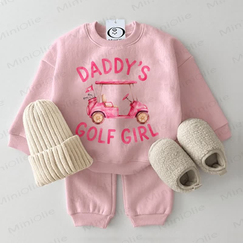 DADDY'S GOLF LADY Baby Pink Sweatshirt 2-piece Set - Pink - 2-3T - image 1
