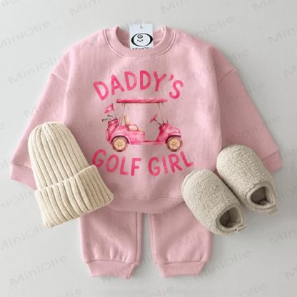 DADDY'S GOLF LADY Baby Pink Sweatshirt 2-piece Set - Pink - 2-3T - image 1