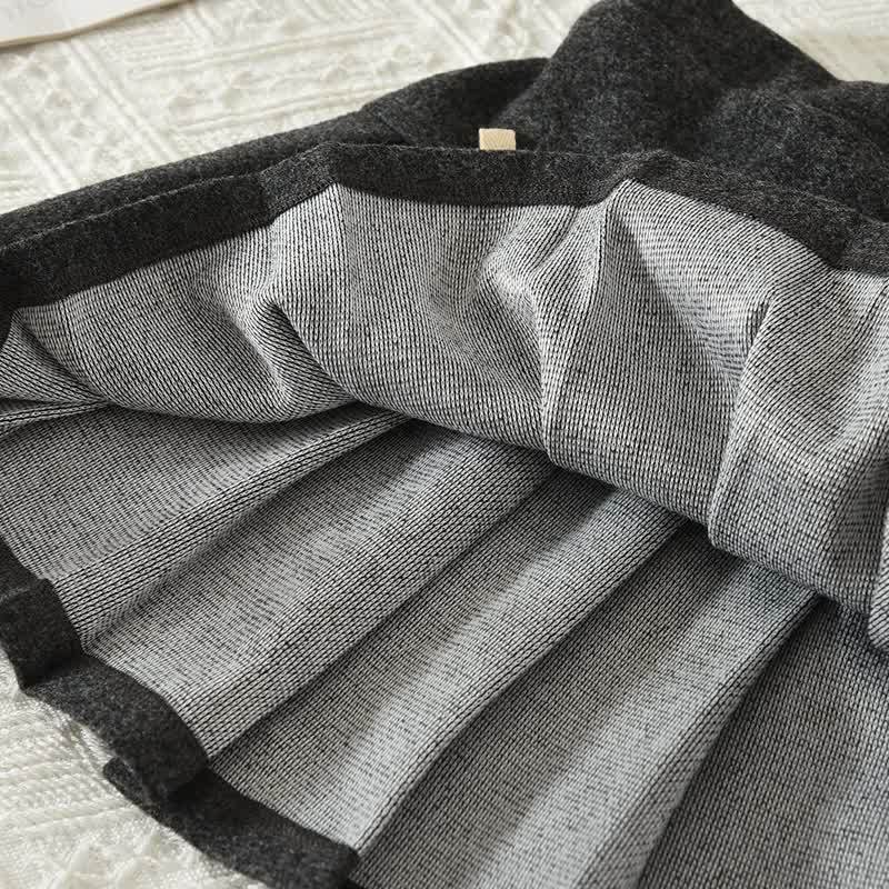 Toddler Girl Gray Bow Knit Cardigan and Pleated Skirt 2-piece Set - image 9