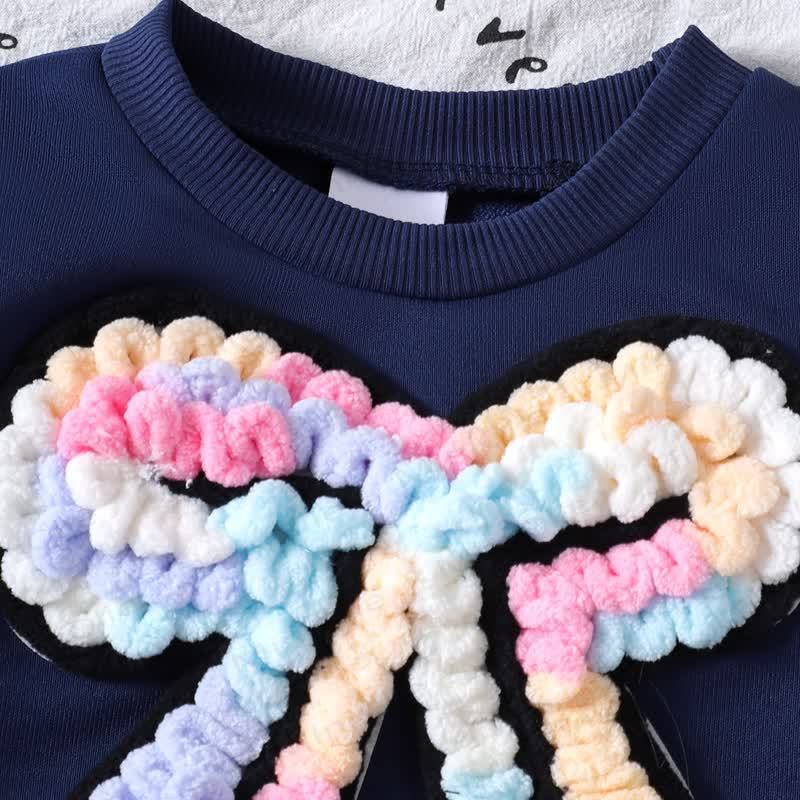 Baby Girls Bow Sweatshirt and Flare Pants 2-piece Set - image 5