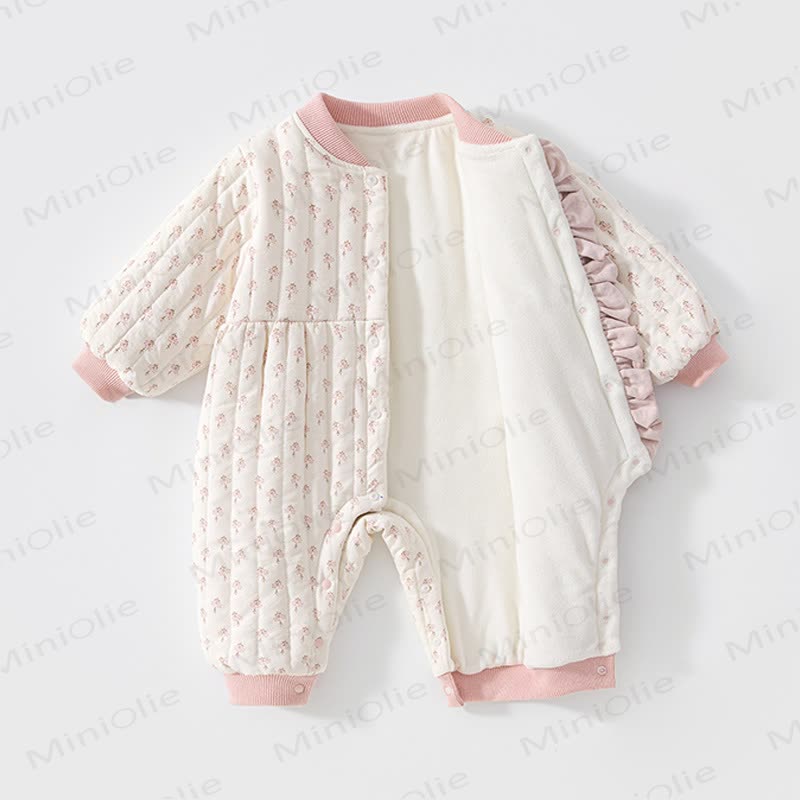 Baby Quilted Ruffle Trim Romper - image 6