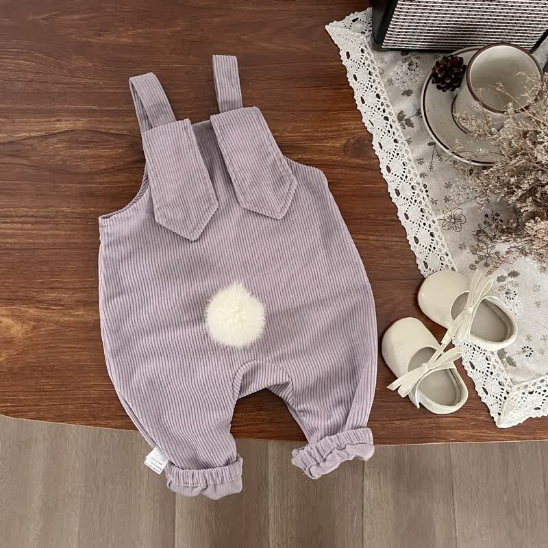 Baby Purple Bunny Corduroy Overalls or Striped Top - Purple - 2-3T - image 3