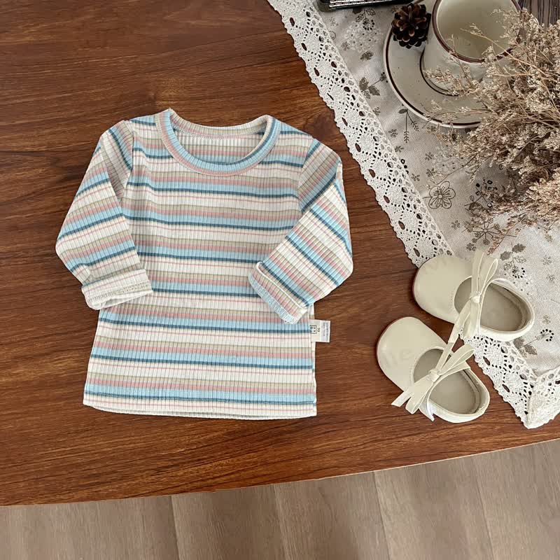 Baby Purple Bunny Corduroy Overalls or Striped Top - White - 2-3T - image 4