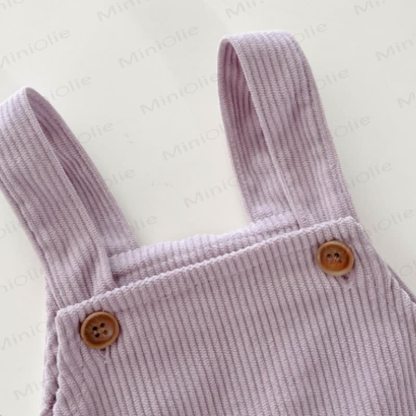 Baby Purple Bunny Corduroy Overalls or Striped Top - image 6