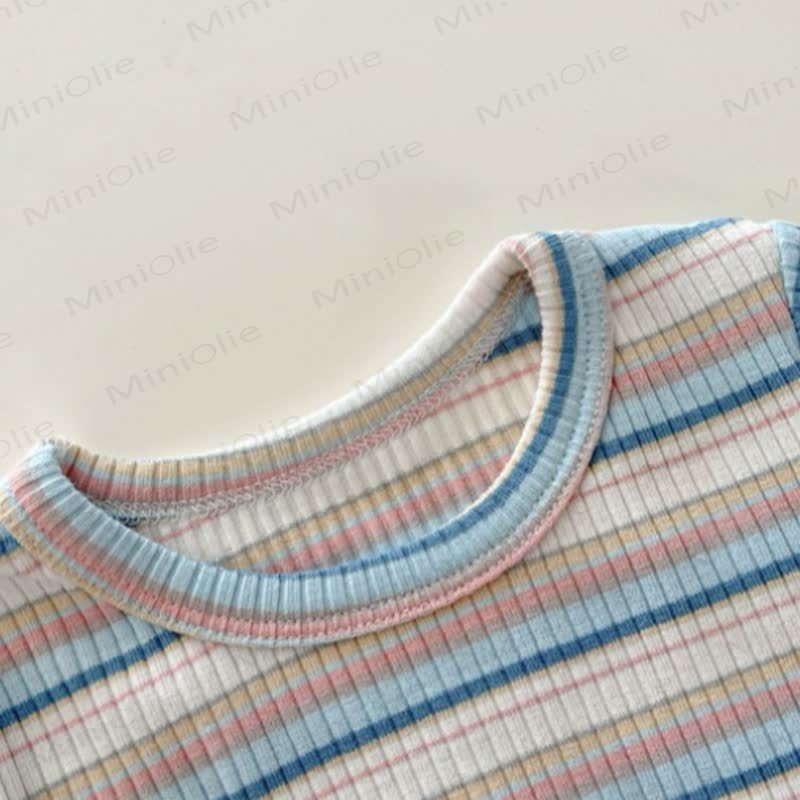 Baby Purple Bunny Corduroy Overalls or Striped Top - image 5