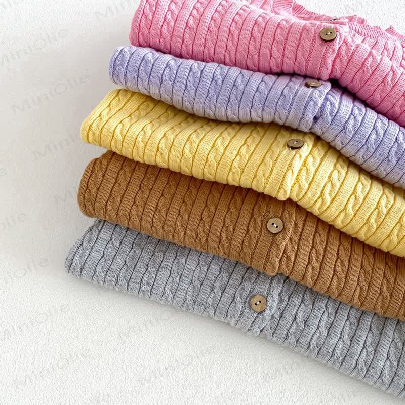 Baby Toddler Cable Knit Crew Neck Cardigan Sweater - image 4