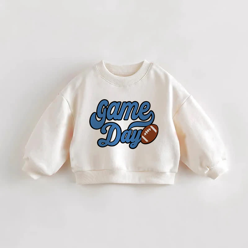 GAME DAY Baby Toddler Rugby Print Sweatshirt - Cream - 3-5T - image 1