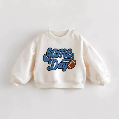 GAME DAY Baby Toddler Rugby Print Sweatshirt - Cream - 3-5T - image 1