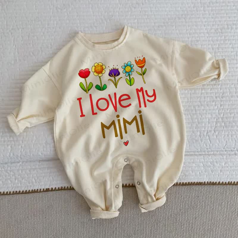 I LOVE MY MIMI Baby Beige Romper - Beige - 2-3T - image 1