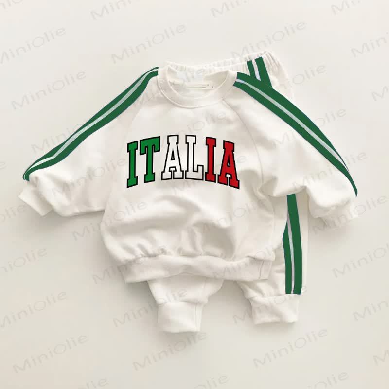 ITALIA Baby Toddler Green Striped 2-piece Set - White&Green - 3-5T - image 1