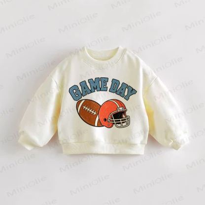 GAME DAY Baby Toddler Rugby Cream Sweatshirt - Cream - 3-5T - image 1