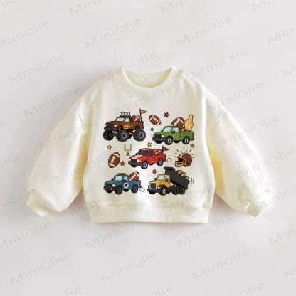 Baby Toddler Truck Rugby Cream Sweatshirt - Cream - 3-5T - image 1