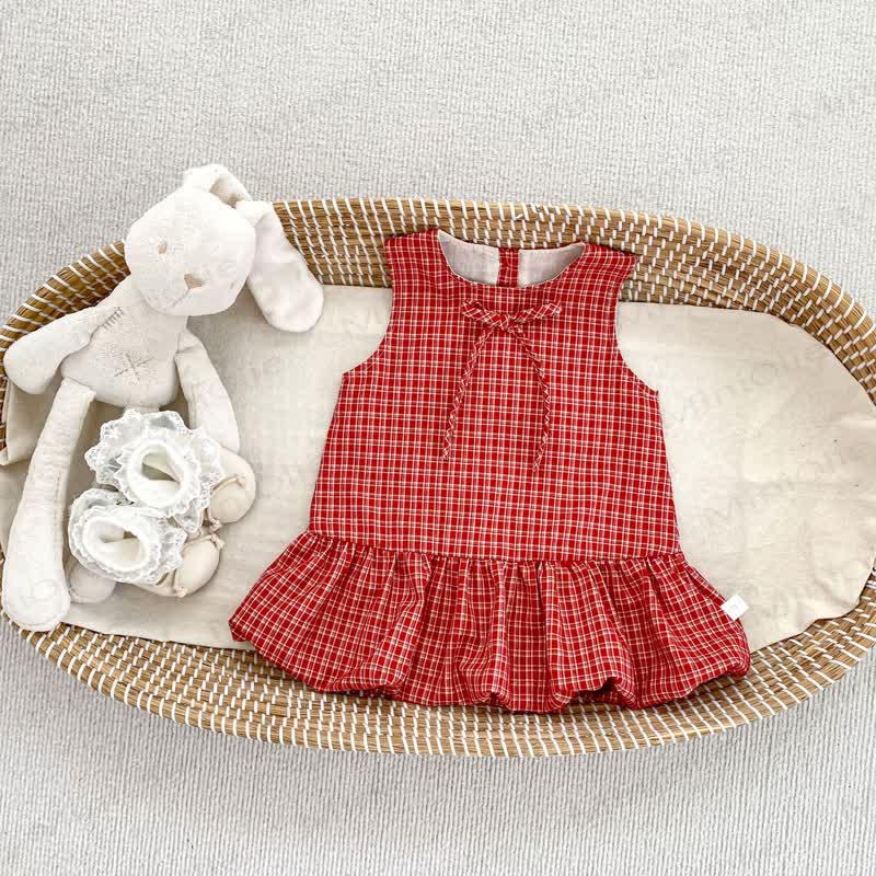 Baby Gingham Bow Dress and White Blouse - Red Dress - 4-5T - image 6