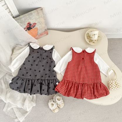 Baby Gingham Bow Dress and White Blouse - image 2
