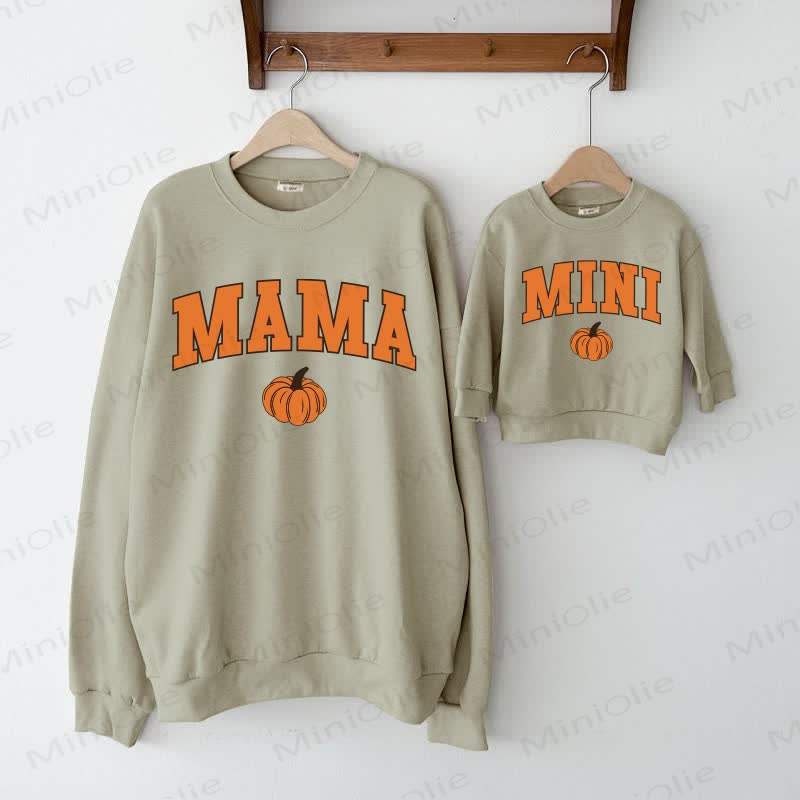 MAMA/MINI Pumpkin Family Sweatshirt  - Grey Green - XL - image 1