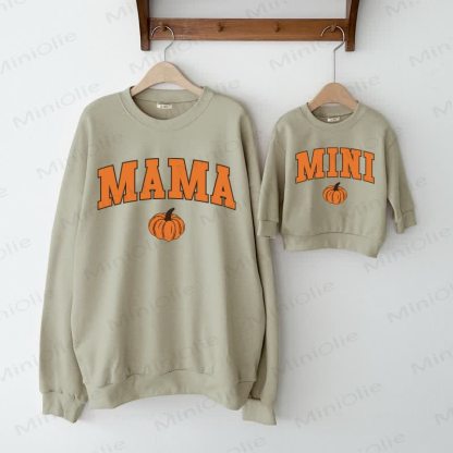 MAMA/MINI Pumpkin Family Sweatshirt  - Grey Green - XL - image 1