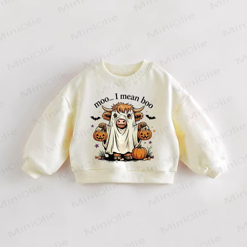 MOO... I MEAN BOO Baby Toddler Cream Sweatshirt - Cream - 3-5T - image 1