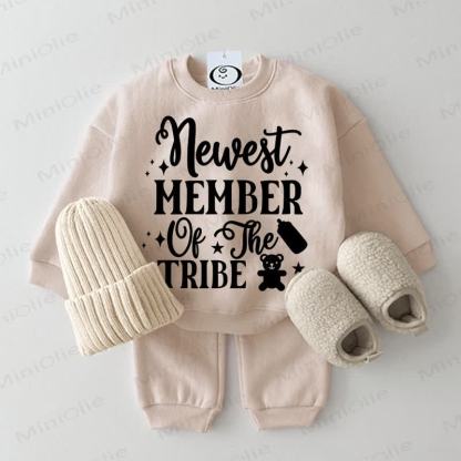 NEWEST MEMBER OF THE TRIBE Baby 2-piece Beige Set - Beige - 2-3T - image 1