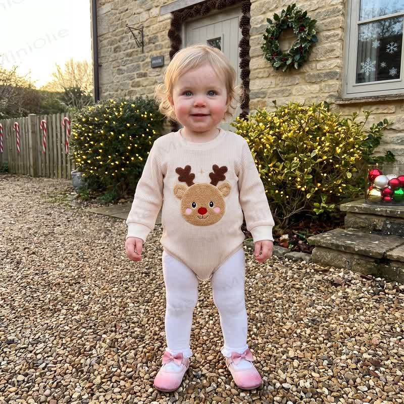 Baby Reindeer Waffle Bodysuit - image 9