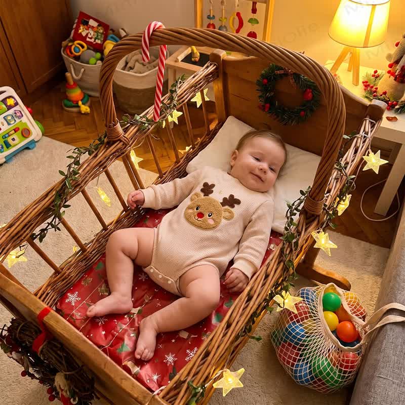 Baby Reindeer Waffle Bodysuit - image 10