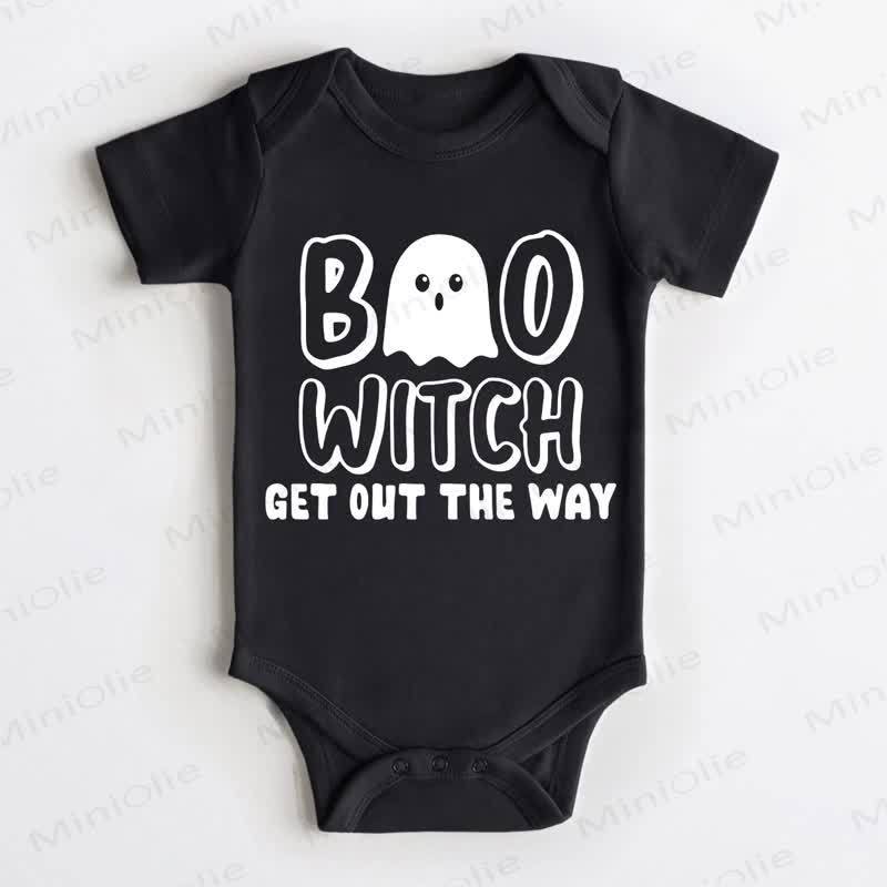 BOO WITCH GET OUT THE WAY Baby Black Bodysuit - Black - 18-24M - image 1