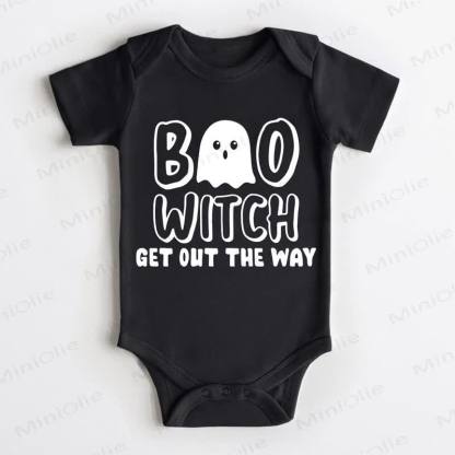 BOO WITCH GET OUT THE WAY Baby Black Bodysuit - Black - 18-24M - image 1