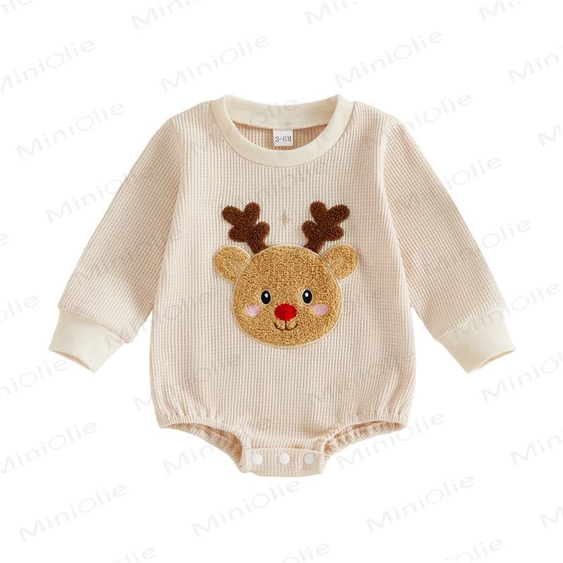 Baby Reindeer Waffle Bodysuit - image 7