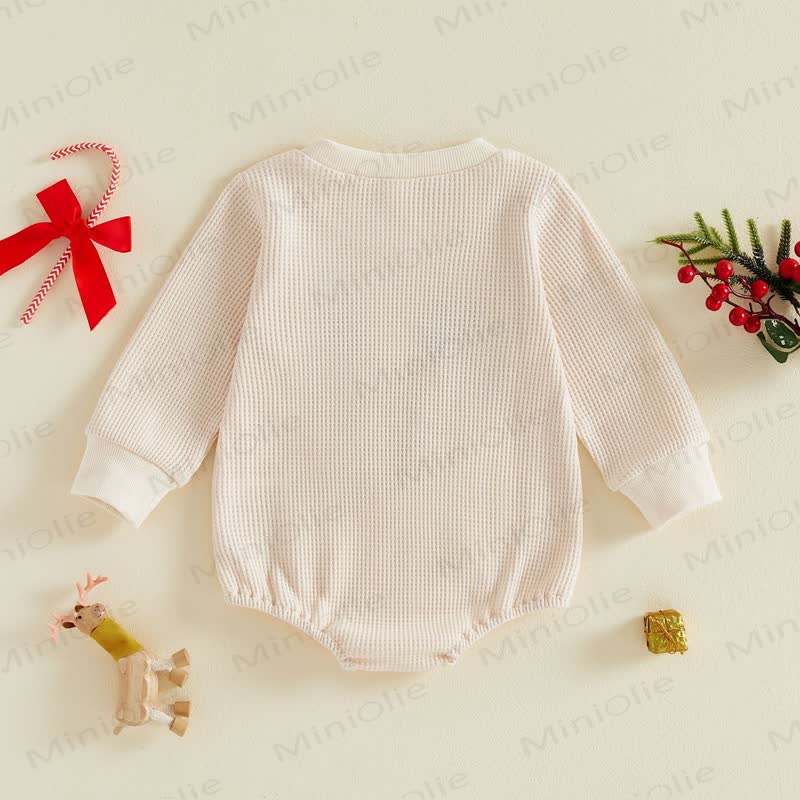 Baby Reindeer Waffle Bodysuit - image 3