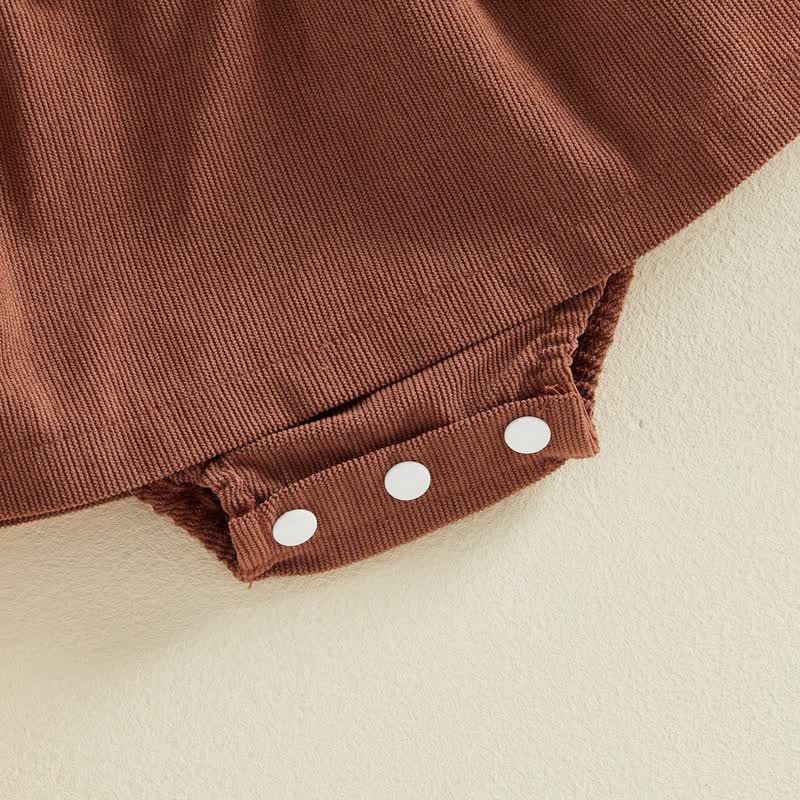 Baby Pumpkin Turkey Corduroy Suspender Bodysuit with Headband - image 7