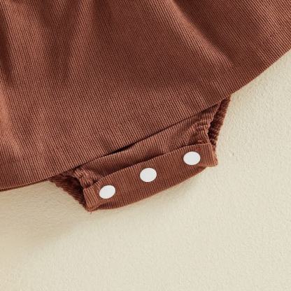 Baby Pumpkin Turkey Corduroy Suspender Bodysuit with Headband - image 7