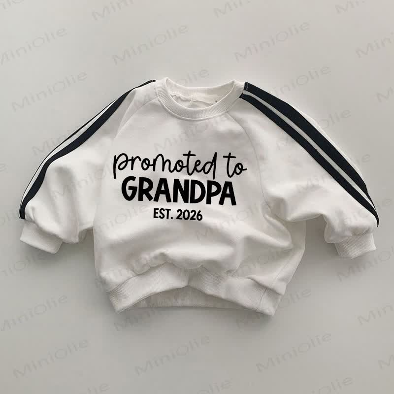 PROMOTED TO GRANDPA EST. 2026 Baby White Sweatshirt - White - 2-3T - image 1