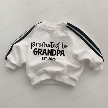 PROMOTED TO GRANDPA EST. 2026 Baby White Sweatshirt - White - 2-3T - image 1