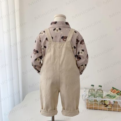 Baby Toddler Boy Bear Print Overalls and Shirt 2-piece Set - image 4