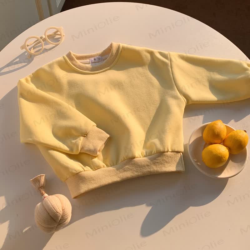 Toddler Solid Color Crewneck Sweatshirt Top - Yellow - 10-11T - image 5