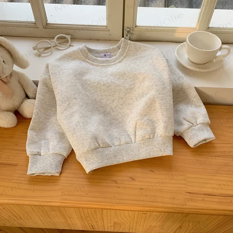 Toddler Solid Color Crewneck Sweatshirt Top - Gray - 10-11T - image 10