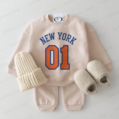 NEW YORK 01 Baby Beige Sweatshirt 2-piece Set - Beige - 2-3T - image 1