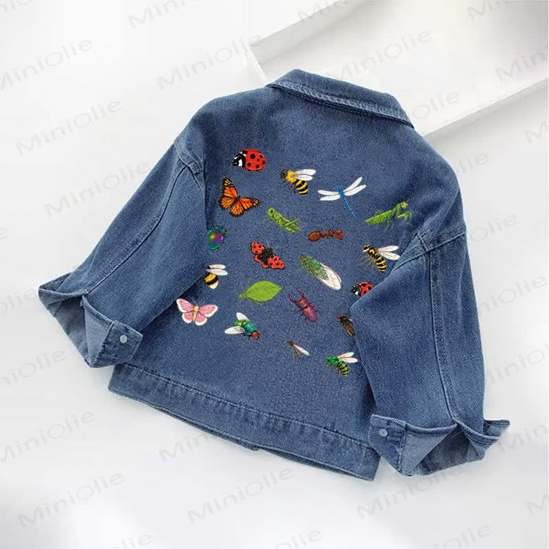Toddler Kid Insects Print Denim Jacket - image 2