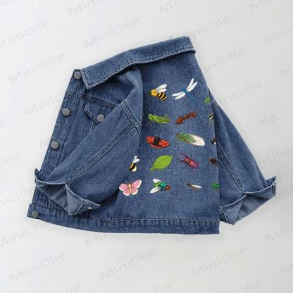 Toddler Kid Insects Print Denim Jacket - Blue - 10-11T - image 1